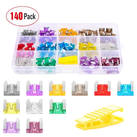 Accessories 140PCS Low Profile Mini Blade Fuse Set