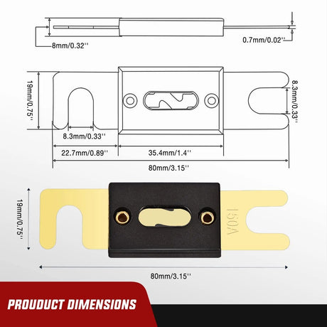 150A ANL Fuse with ANL Fuse Holder Nilight