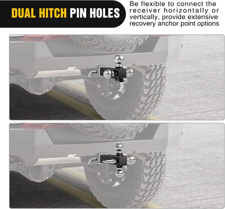 Hitch Ball Mount, 1-7/8in, 2in, 2-5/16in Balls and Tow Hook (2in Shank, 10000 lbs) Nilight Led Light