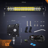 19 Inch 150W 15500LM Anti-Glare Spot Flood LED Light Bar | 16AWG DT Wire Nilight