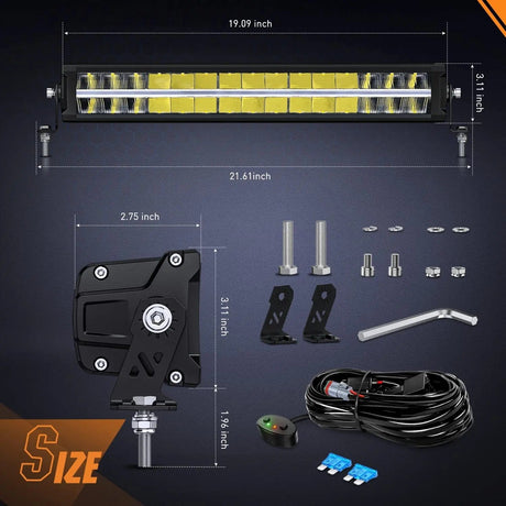 19 Inch 150W 15500LM Anti-Glare Spot Flood LED Light Bar | 16AWG DT Wire Nilight