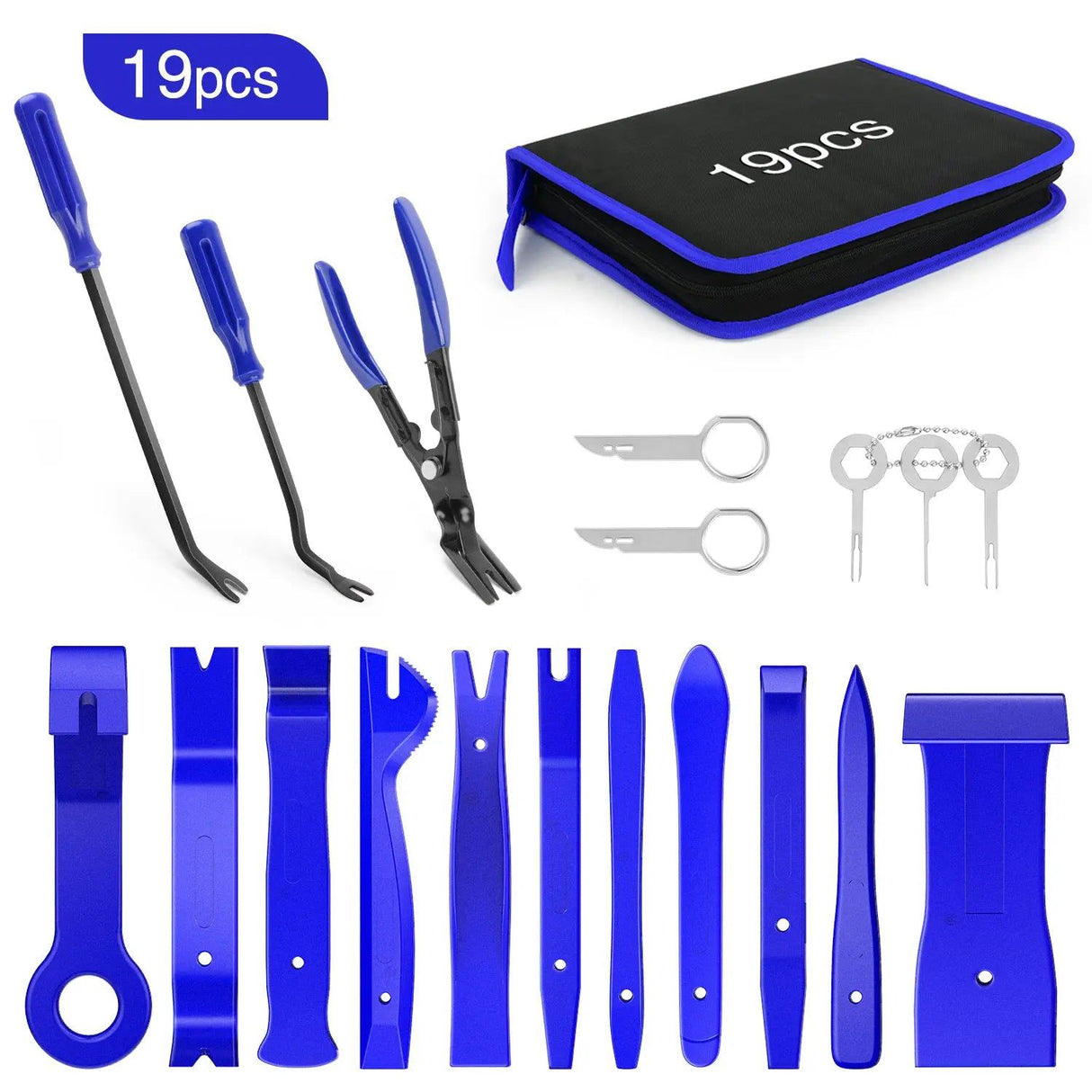 retainer clips 19 Pcs Auto Trim Removal Tool Set Blue