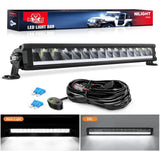 19.5 Inch 75W 8045LM Anti-Glare Slim DRL Spot Flood LED Light Bar Kit | 16AWG Wire DT Switch Nilight