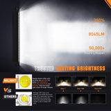 19.5 Inch 75W 8045LM Anti-Glare Slim DRL Spot Flood LED Light Bar Kit | 16AWG Wire DT Switch Nilight