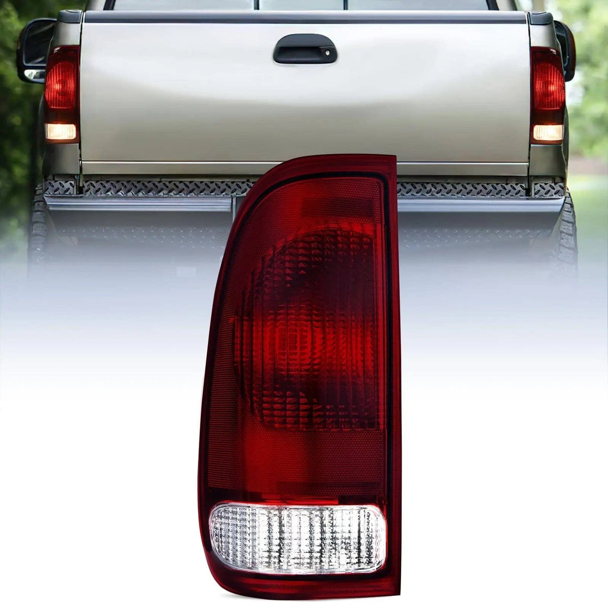 1997-2003 Ford F150 1997-1999 Light Duty 1999-2007 Ford Super Duty Taillight Assembly Dark Red Rear Lamp Replacement OE Style Driver Side Nilight