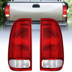 1997-2003 Ford F150 1997-1999 Light Duty 1999-2007 Ford Super Duty Tail light Assembly Red Housing Rear Lamp Replacement OE Style Driver Passenger Side