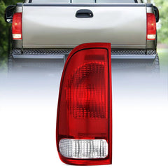 1997-2003 Ford F150 1997-1999 Light Duty 1999-2007 Ford Super Duty Tail light Assembly Red Housing Rear Lamp Replacement OE Style Driver Side