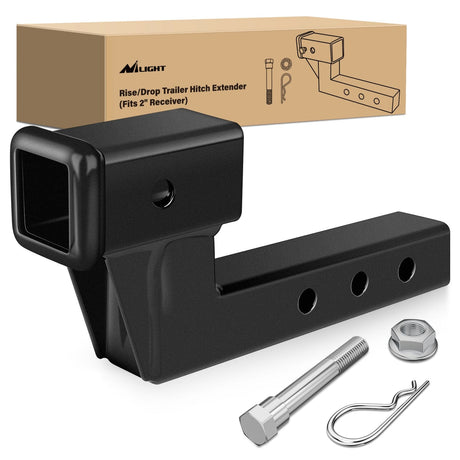 2 Inch Trailer Dual Hitch Receiver with 4Inch Rise or Drop Nilight