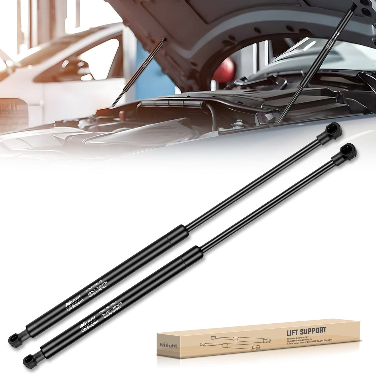 2 PCS Lift Support Struts Replacement for2006-2013 BMW 3 Series 323i 325xi 328i 328xi etc Front Hood Gas Springs Shock Rods Nilight