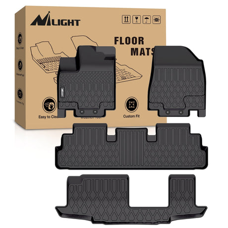 TPE Floor Mats for Nissan Pathfinder 8 Seater 2022-2024 / Infiniti QX60 7 Seater 2022-2024 Nilight