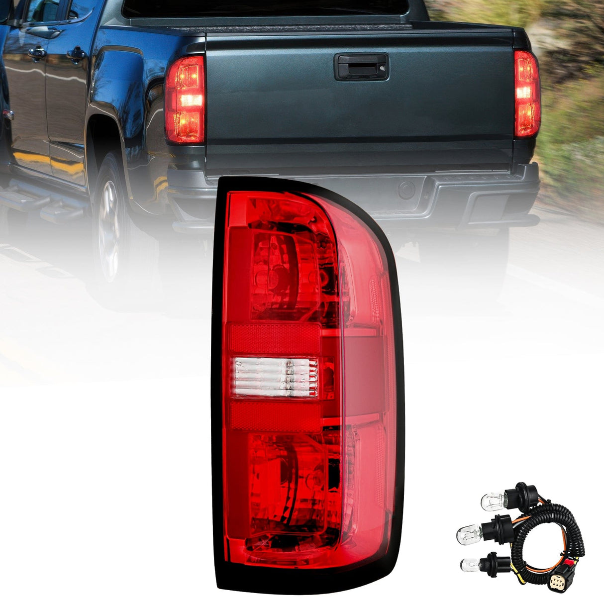 Nilight Taillight Assembly Compatible with 2015-2022 Chevy Colorado Rear Lamp Replacement OE Style Passenger Side w/Bulbs Nilight