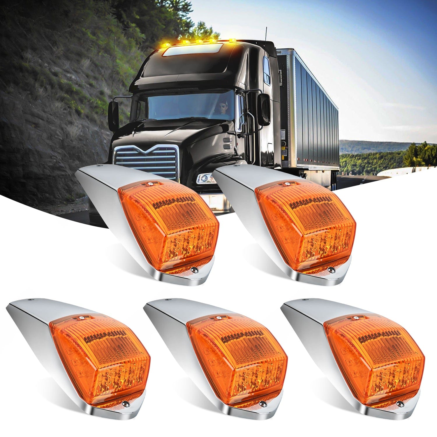 5PCS 17LED Amber Cab Roof Marker Light Nilight