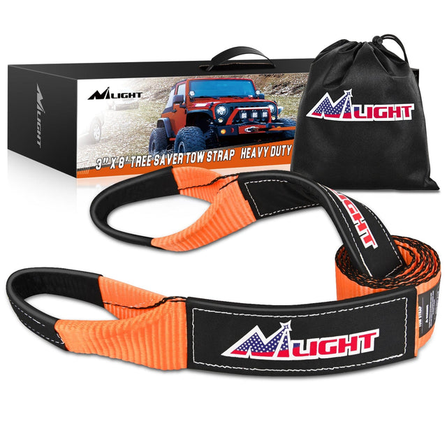 3" x 8' Tree Saver Tow Strap Heavy-Duty Axle Strap Set Nilight