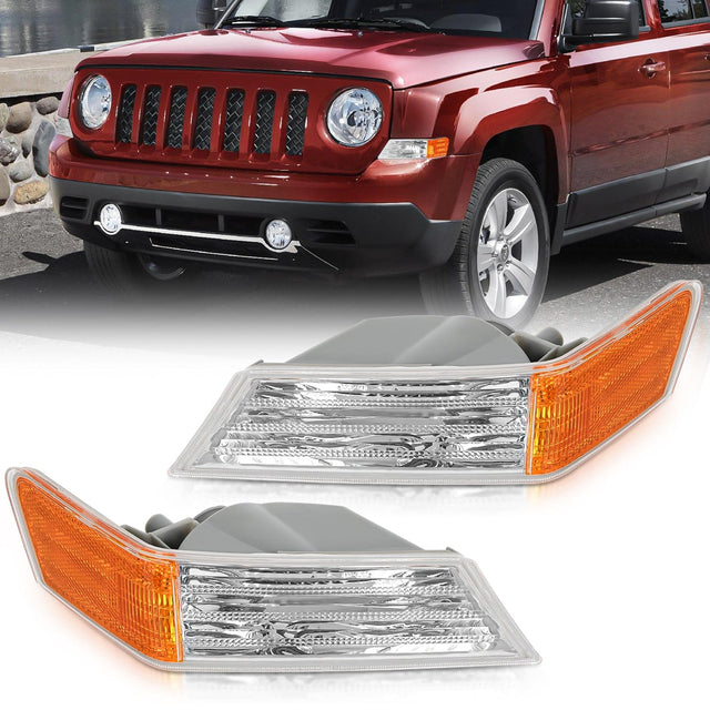 Front Turn Signals Light Clear Amber For2007-2017 Jeep Patriot Driver & Passenger Side Nilight