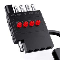 5 Way Flat LED Indicator Trailer Tester for Turn Signal Tail & Reverse Lights