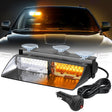 8 Inch 16 Leds Windshield Hazard Amber White Strobe Light Nilight