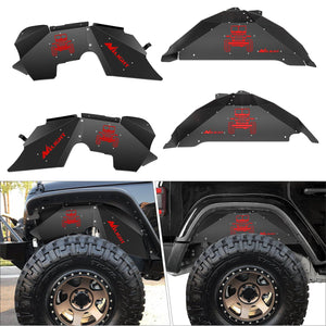 Front & Rear Inner Fender Liners Wheel Cover Fit for 2007-2018 Wrangler JK JKU 4WD (4-Door/2-Door) Nilight