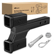 2 Inch Trailer Dual Hitch Receiver with 2&4Inch Rise or Drop