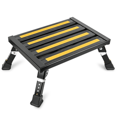 RV Black Folding Aluminum 4 Levels Adjustable Height Portable Platform Step