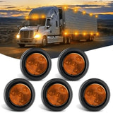 2 Inch Amber Round Side Marker Light (5 Pcs) Nilight