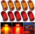 2.5 Inch Oval Amber Red Side Marker Light (10 Pcs) Nilight