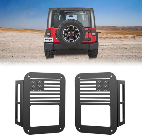 2007-2017 Jeep Wrangler JK Unlimited Rear Light Covers Protector Nilight