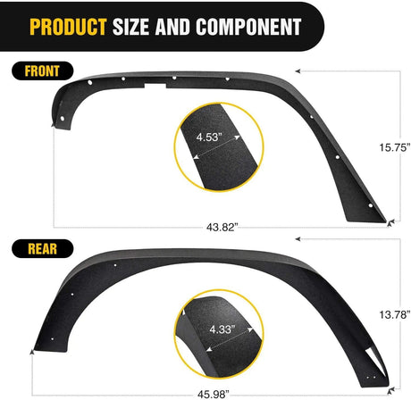 Fender 2007-2018 Jeep Wrangler JK Front Rear Fender Flares Kit