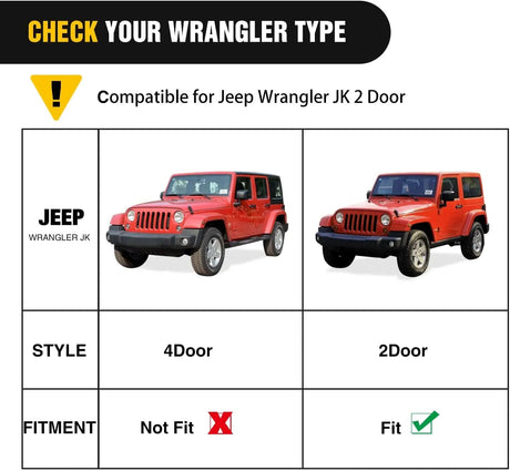 2007-2018 Jeep Wrangler JK & Unlimited 2 Door Running Boards Upgraded Dual Girder System Side Step Slip-Proof Textured Black Heavy Duty Truck Nerf Bars (No 4 DR & No JL) Nilight