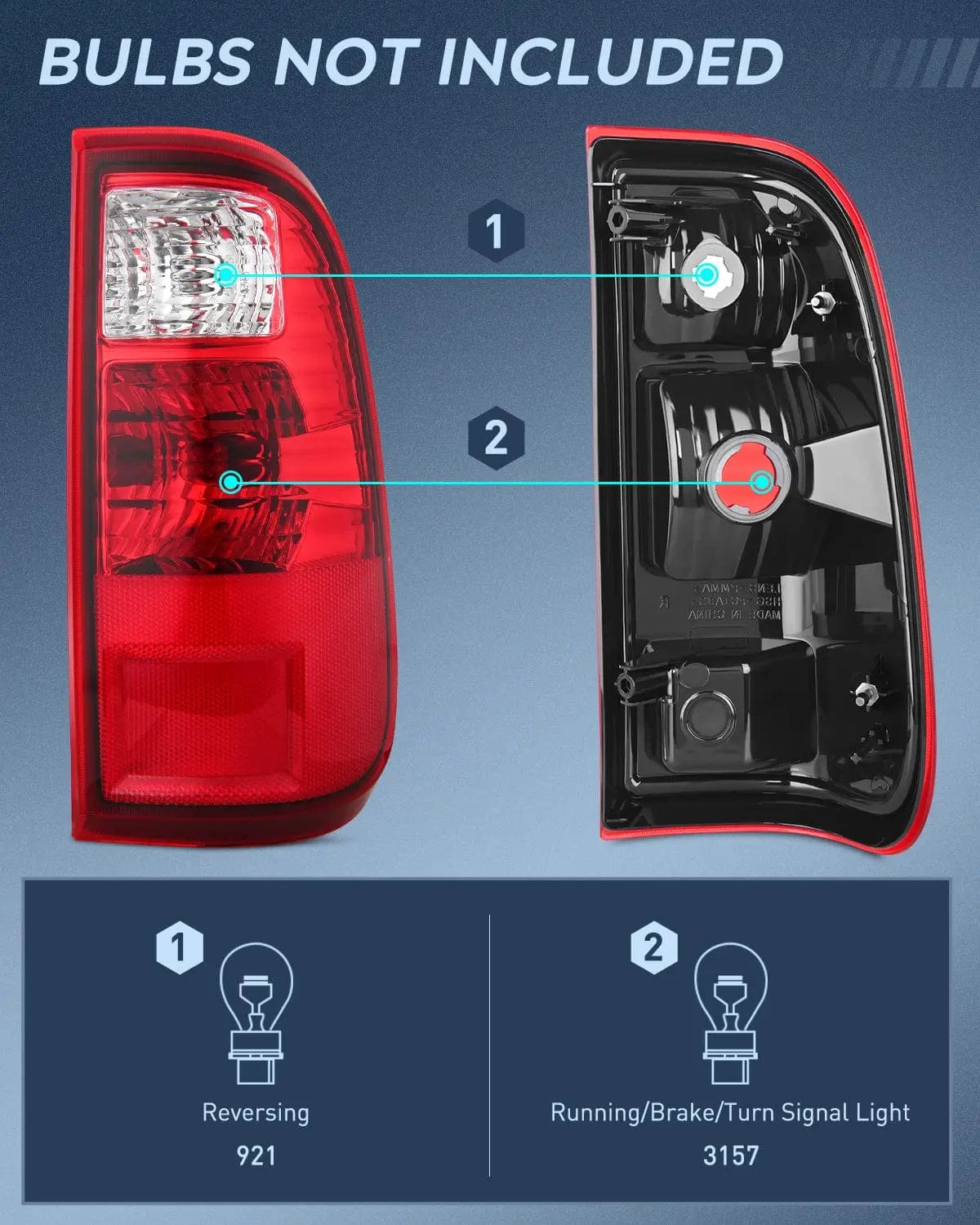 2008-2016 Ford F250 F350 F450 Taillight Assembly Super Duty Rear Lamp Replacement OE Style Passenger Side Nilight