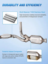 2009-2013 Chevy Silverado 1500 Avalanche 2009-2014 Chevrolet Suburban 1500 Tahoe GMC Yukon 2010-2013 GMC Sierra 1500 Cadillac Escalade Hybrid Catalytic Converter Nilight