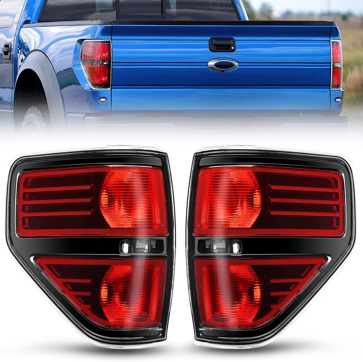 2009-2014 Ford F150 Taillight Assembly Rear Lamp Replacement OE Style Red Housing Driver Passenger Side Nilight