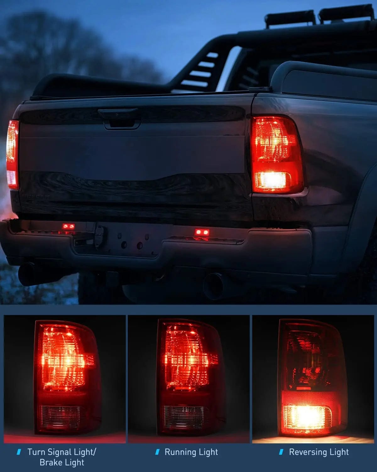 2009-2018 Dodge Ram 1500 2500 3500 Taillight Assembly Rear Lamp Replacement OE Style Passenger Side Nilight