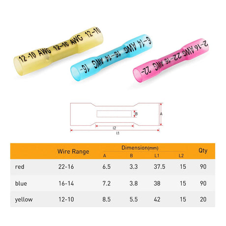 Accessories 200Pcs Heat Shrink Wire Connectors