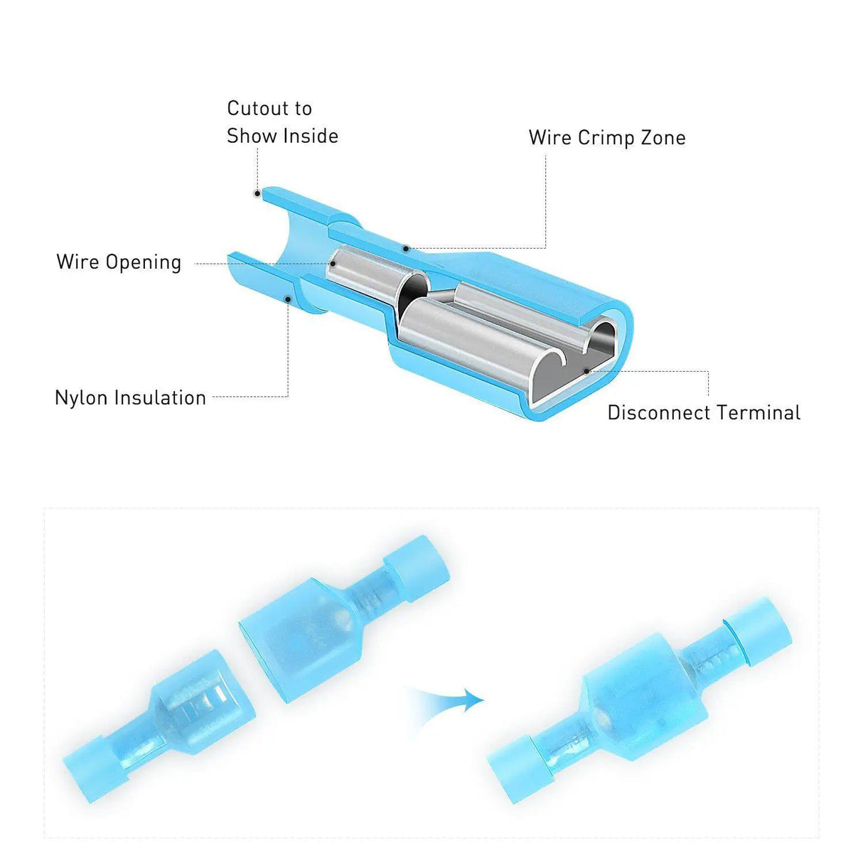 accessory 200Pcs Insulated Wire Crimp Terminal