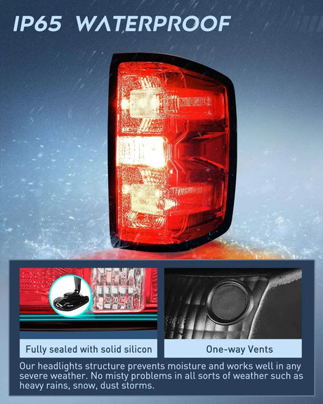 2014-2019 Chevy Silverado 1500 2500HD 3500HD 2015-2019 GMC Sierra 3500HD 2019 Silverado 1500LD OE Style Taillight Assembly Rear Lamp Passenger Side Nilight