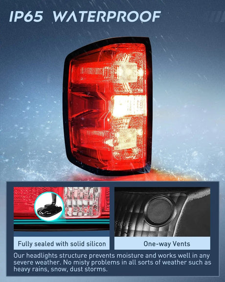 2014-2019 Chevy Silverado 1500 2500HD 3500HD 2015-2019 GMC Sierra 3500HD 2019 Silverado 1500LD Taillight Assembly Rear Lamp Driver Side Nilight