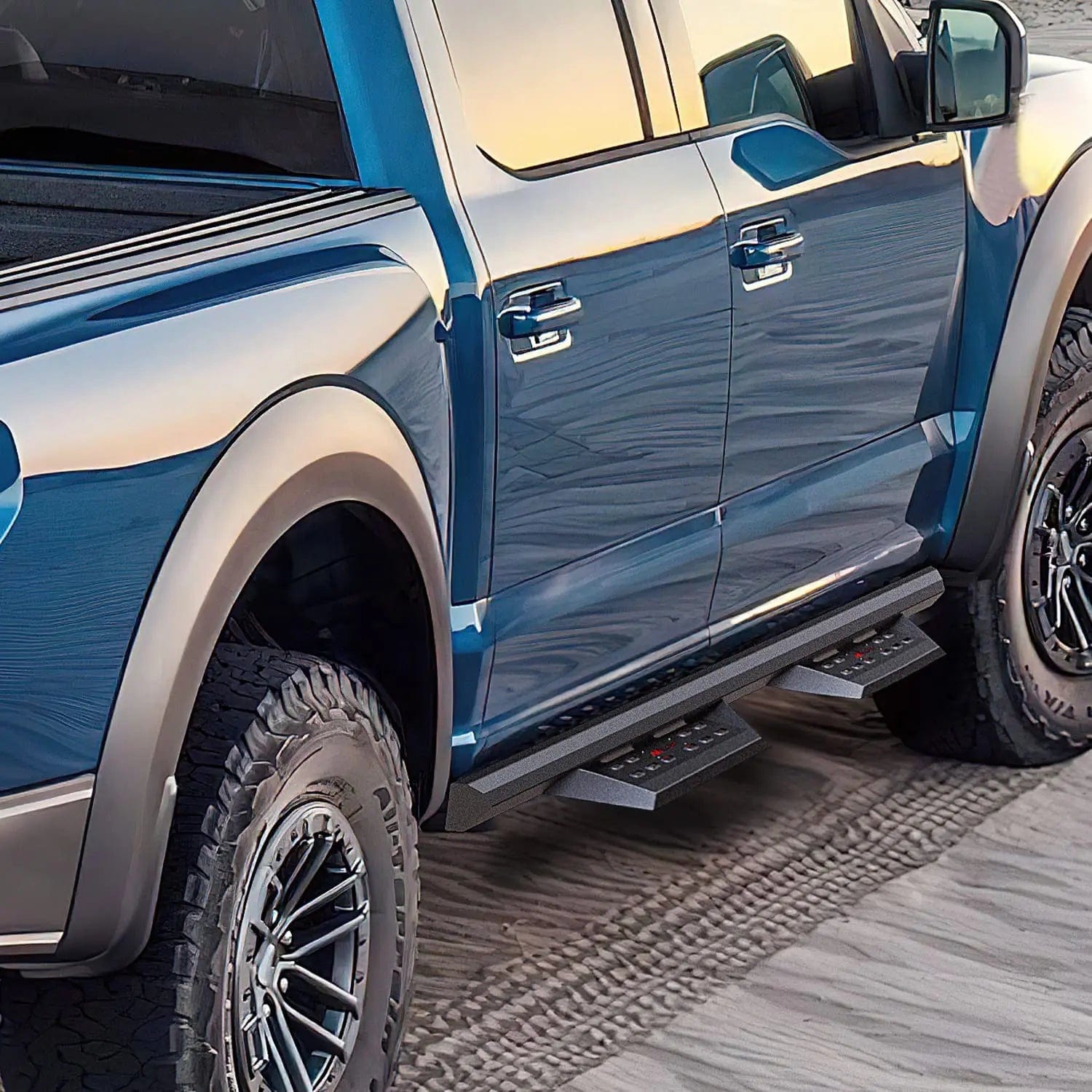 2015-2022 Ford F150 | 2022 F150 Lightning EV | 2017-2022 F250 F350 F450 F550 SuperCrew Cab Running Boards Nilight