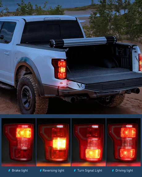 2018-2020 Ford F150 Taillight Assembly Rear Lamp Replacement OE Style Red Housing with Bulbs and Harness Driver Passenger side Nilight