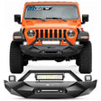 2018-2023 Jeep Wrangler JL Front Bumper Winch Plate with 72W LED light bar 2Pcs 18W LED Work Light Pod License Plate Bracket Nilight