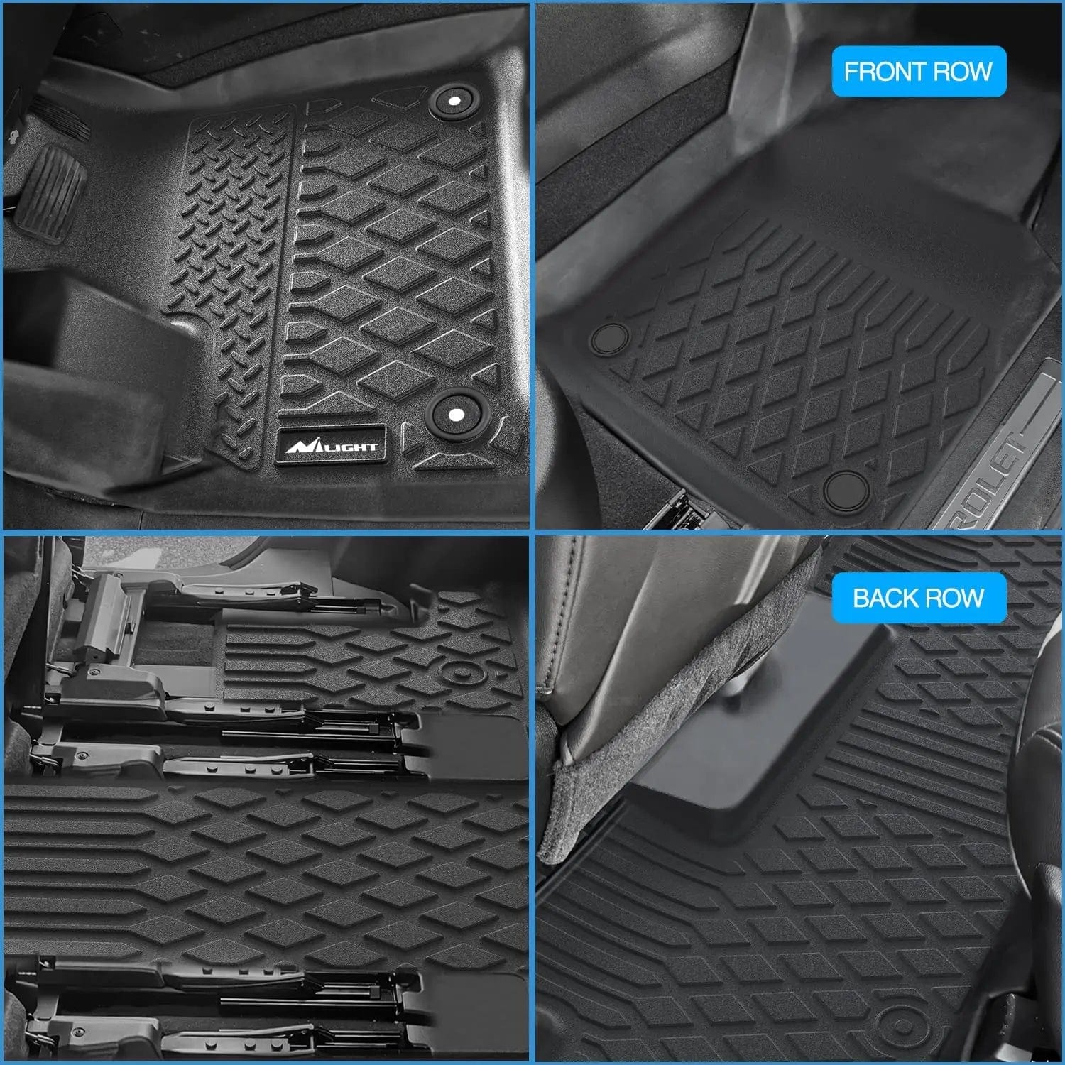 2018-2024 Chevy Traverse Bucket Seats TPE Floor Mats Nilight