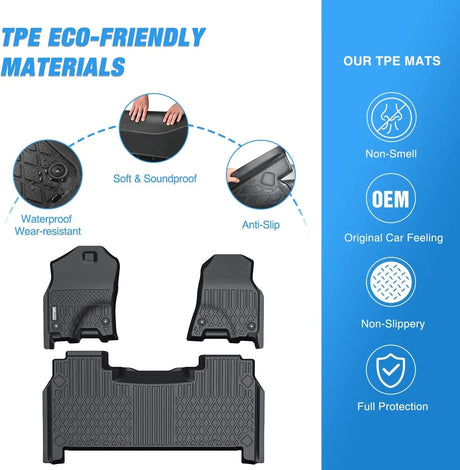 2019-2024 Dodge Ram 1500 TPE Floor Mats Nilight