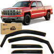 2014-2018 Chevy Silverado/GMC Sierra 1500 Crew Cab 2015-2019 Silverado/Sierra 2500HD-3500HD Crew Cab Rain Guards Acrylic 4Pcs Nilight