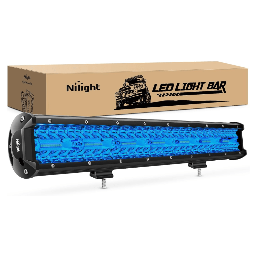 20 Inch 420W 42000LM Triple Row Blue Spot Flood LED Light Bar Nilight