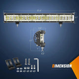 22 Inch 456W Side Shooter Quadruple Row Spot Flood LED Light Bar | 16AWG Wire 3Pin Switch Nilight