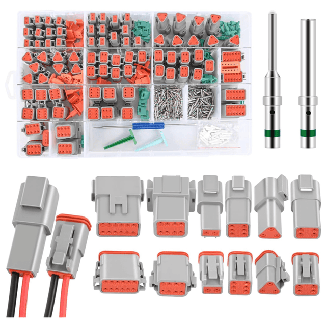 2 3 4 6 8 12 PIN DT Connector Kit 40 Sets Size 16 Solid Contacts Waterproof for 14-20 AWG Wires DT Series w/Removal Tool nilight