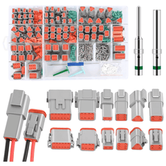 2 3 4 6 8 12 PIN DT Connector Kit 40 Sets Size 16 Solid Contacts Waterproof for 14-20 AWG Wires DT Series w/Removal Tool