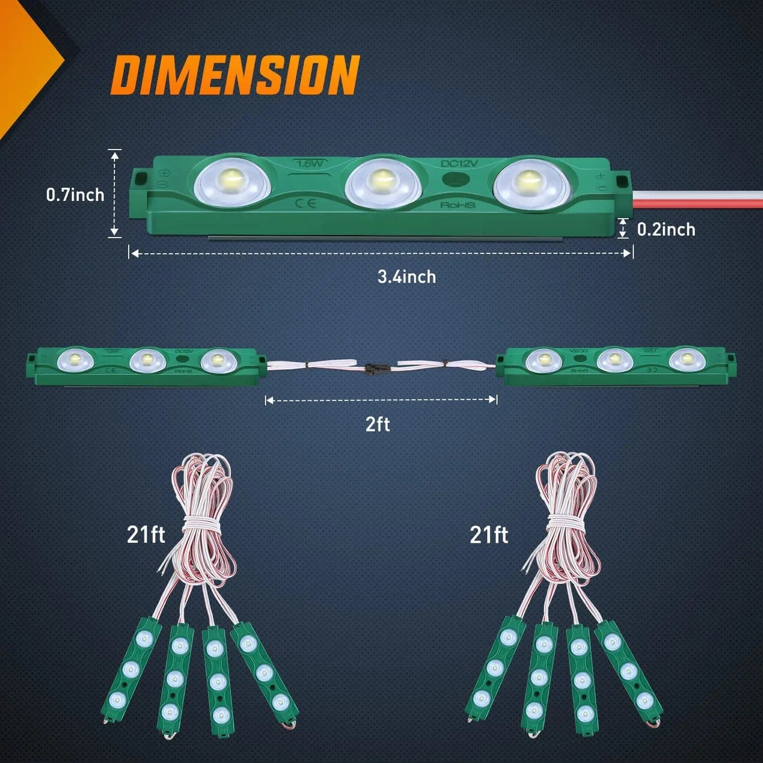 24 LEDs Green Ultra-Bright Light Kit (8 Pcs) Nilight