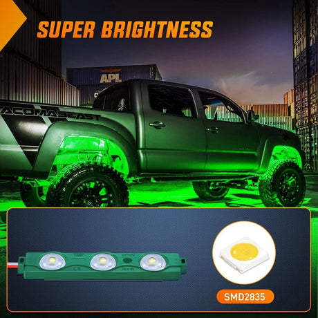 24 LEDs Green Ultra-Bright Light Kit (8 Pcs) Nilight