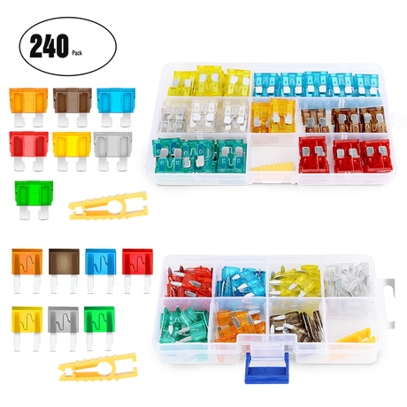 Accessories 240Pcs Standard & Mini Blade Fuse Set