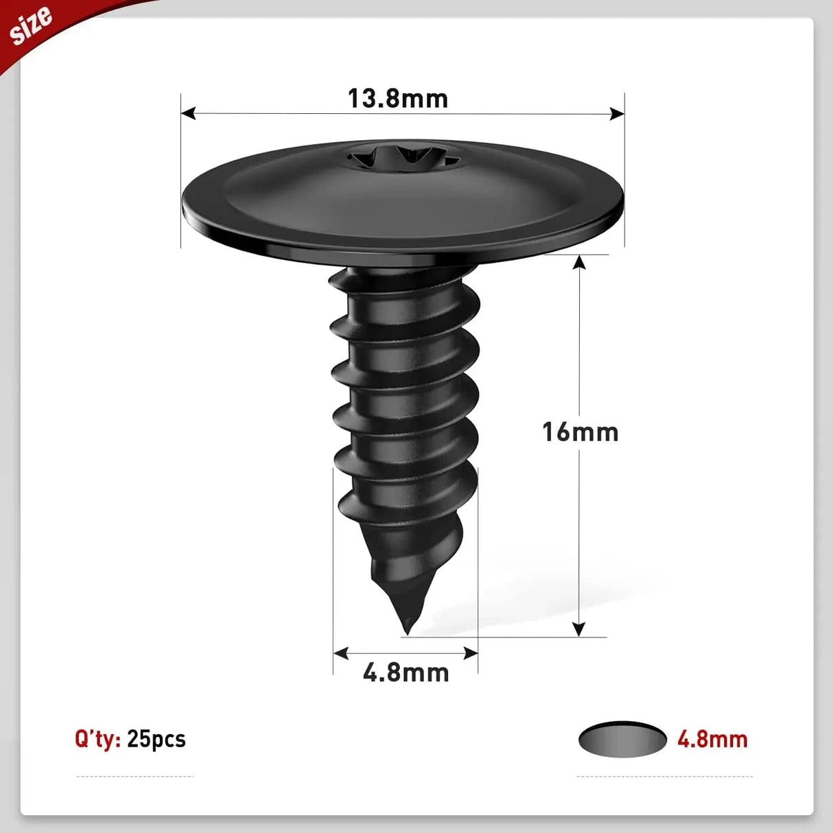 25 Pcs Head 13.8mm Hole 4.8mm Screw Bolt Fender Liner Under Cover Screw Replacement for Audi A3 A4 A5 A6 Volkswagen Porsche Cayenne Macan Taycan N90974701 Nilight